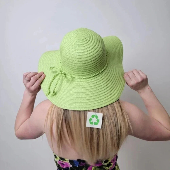 NWT Wide Brim  Lime Summer Hat - Picture 4 of 8